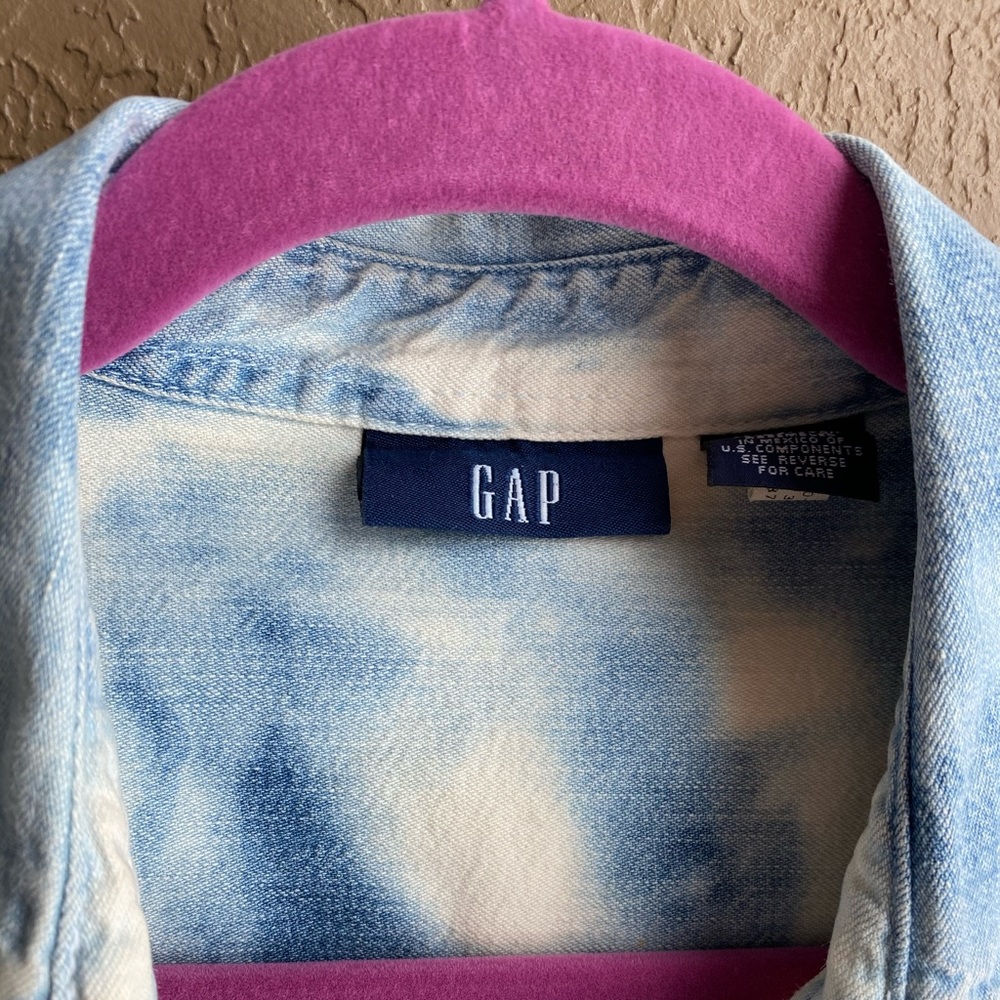 Gap Hand Bleached “Denim” Button Down - image 4